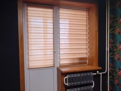 Отделка балконного блока массивом бука